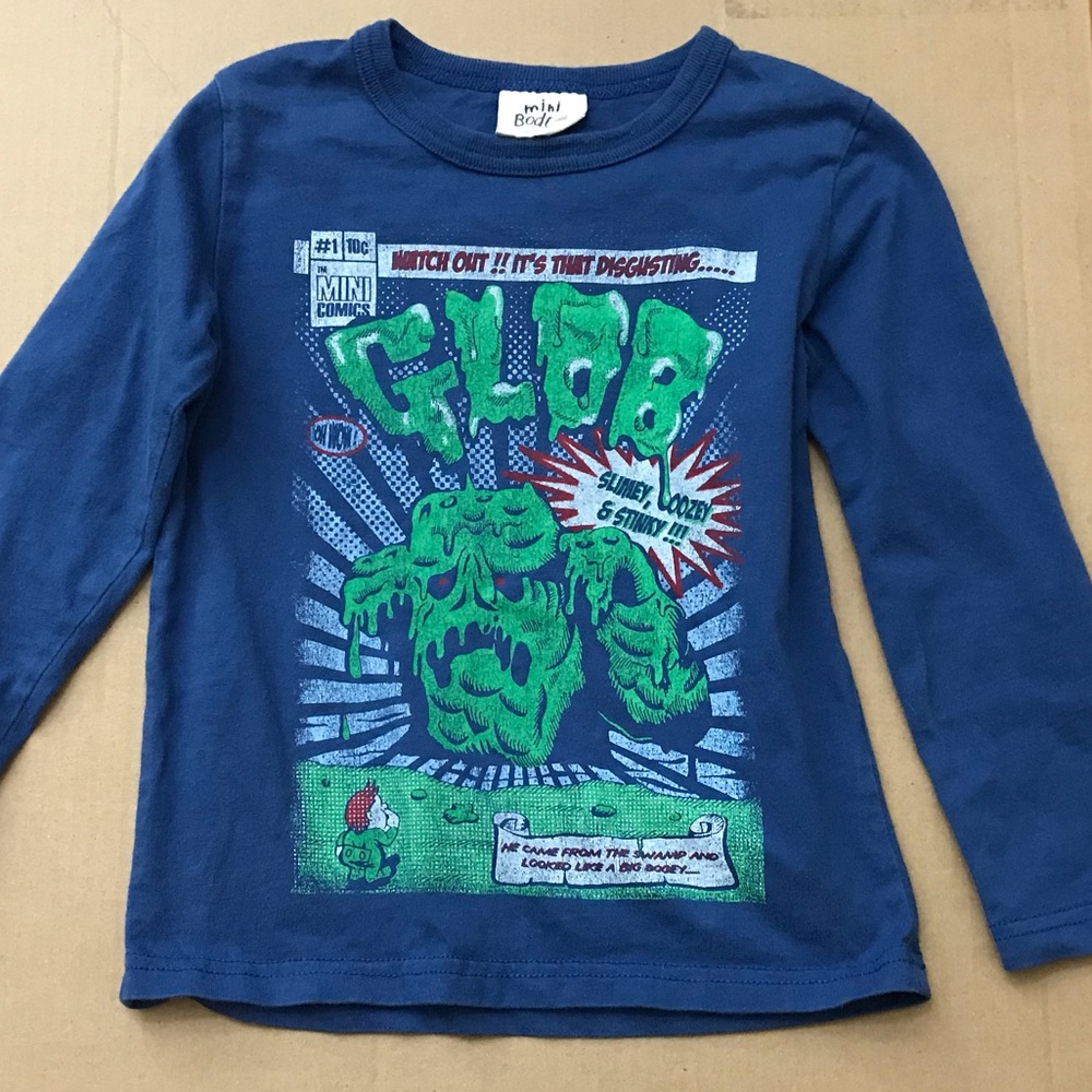 MINI BODEN BLUE GLOB SHIRT BOYS 3-4 YRS